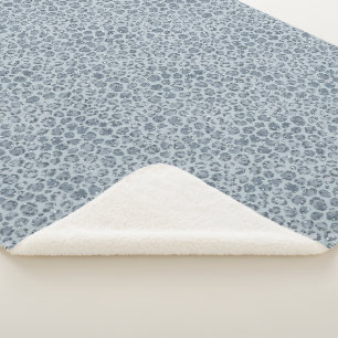 Couverture Sherpa Parties scintillant Empreinte de léopard Denim Blu