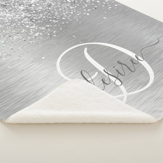 Couverture Sherpa Parties scintillant en métal brossé argenté Nom du (3/4)