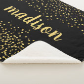 Couverture Sherpa Parties scintillant en or Glam Confetti | Votre no (3/4)