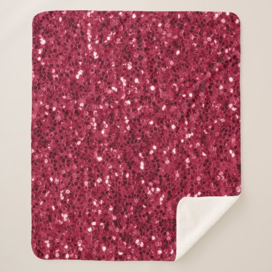 Couverture Sherpa Parties scintillant faux brillant rose foncé magen (Devant)