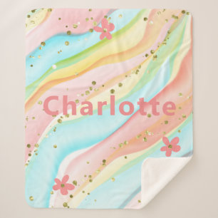 Couverture Sherpa Parties scintillant florale moderne tendance perso