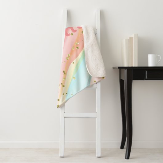 Couverture Sherpa Parties scintillant florale moderne tendance perso (En situation)