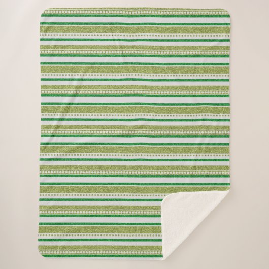 Couverture Sherpa Parties scintillant Green Stripes (Devant)