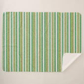 Couverture Sherpa Parties scintillant Green Stripes (Devant (Horizontal))