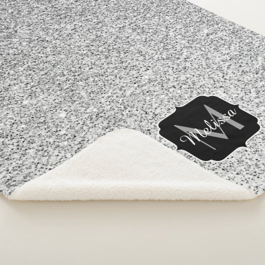 Couverture Sherpa Parties scintillant gris argent scintille Monogram (3/4)