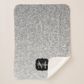 Couverture Sherpa Parties scintillant gris argent scintille Monogram (Devant)