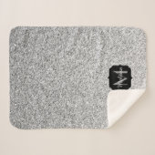 Couverture Sherpa Parties scintillant gris argent scintille Monogram (Devant (Horizontal))