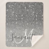 Couverture Sherpa Parties scintillant gris moderne éclabousser Nom p (Devant)