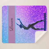 Couverture Sherpa Parties scintillant Gymnastique poutre bleu et vio (Devant (Horizontal))