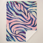 Couverture Sherpa Parties scintillant Holographique glamour Bleu Zèb (Devant)