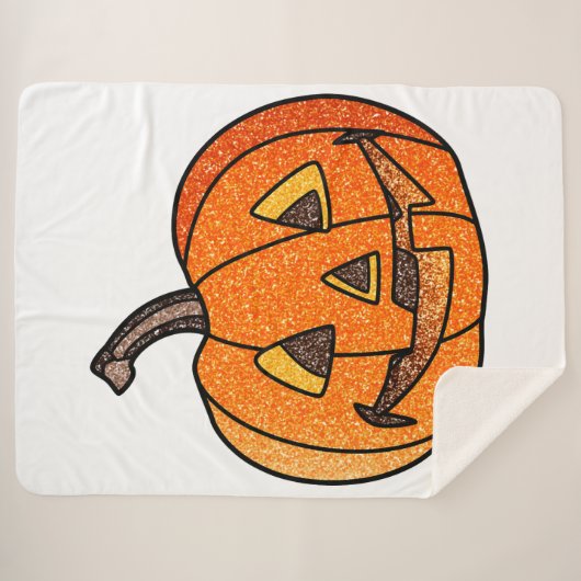 Couverture Sherpa Parties scintillant Jack O'Lantern (Devant (Horizontal))