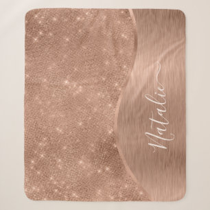 Couverture Sherpa Parties scintillant métal Rose or personnalisé