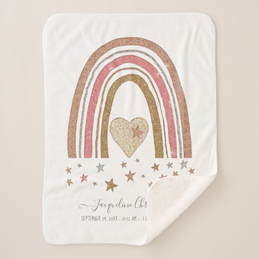 Couverture Sherpa Parties scintillant moderne rose arc-en-ciel stati (Devant)