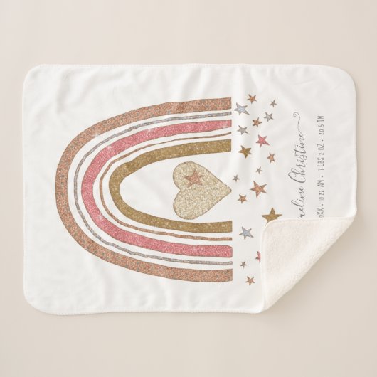 Couverture Sherpa Parties scintillant moderne rose arc-en-ciel stati (Devant (Horizontal))