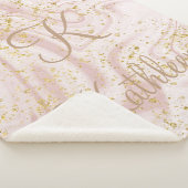 Couverture Sherpa Parties scintillant Monogramme rose et Marbre blan (3/4)