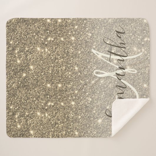 Couverture Sherpa Parties scintillant Or moderne étincelles Nom pers (Devant (Horizontal))