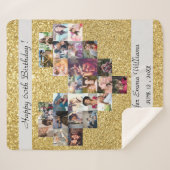 Couverture Sherpa Parties scintillant or photo collage 60e anniversa (Devant (Horizontal))