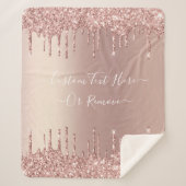 Couverture Sherpa Parties scintillant or rose Texte personnalisé She (Devant)