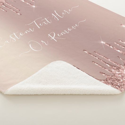 Couverture Sherpa Parties scintillant or rose Texte personnalisé She (3/4)