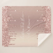Couverture Sherpa Parties scintillant or rose Texte personnalisé She (Devant (Horizontal))