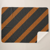 Couverture Sherpa Parties scintillant Orange & Black Stripes (Devant (Horizontal))