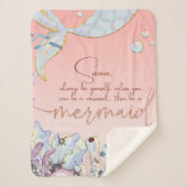 Couverture Sherpa Parties scintillant Pastel personnalisée "Be a Mer (Devant)