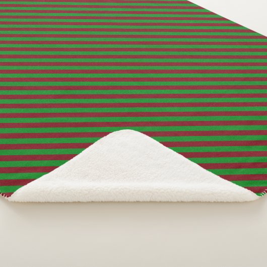 Couverture Sherpa Parties scintillant Red & Green Stripes (3/4)
