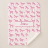 Couverture Sherpa Parties scintillant rose Cheval Motif Petite fille (Devant)