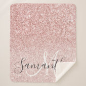 Couverture Sherpa Parties scintillant rose moderne étincelles Nom pe (Devant)