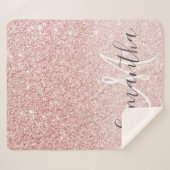 Couverture Sherpa Parties scintillant rose moderne étincelles Nom pe (Devant (Horizontal))