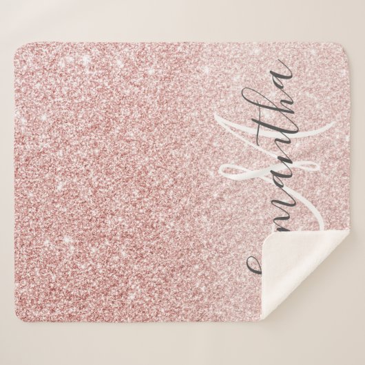 Couverture Sherpa Parties scintillant rose moderne étincelles Nom pe (Devant (Horizontal))