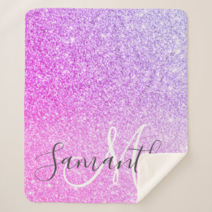 Couverture Sherpa Parties scintillant rose moderne étincelles Nom pe
