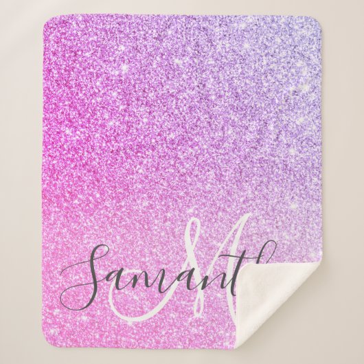 Couverture Sherpa Parties scintillant rose moderne étincelles Nom pe (Devant)