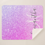 Couverture Sherpa Parties scintillant rose moderne étincelles Nom pe (Devant (Horizontal))