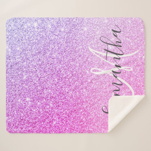 Couverture Sherpa Parties scintillant rose moderne étincelles Nom pe (Devant (Horizontal))