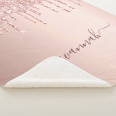 Couverture Sherpa parties scintillant rose or rose monogramme scinti (3/4)