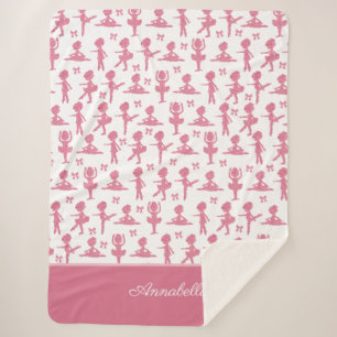 Couverture Sherpa Parties scintillant rose petite fille Ballerina Ba