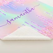 Couverture Sherpa Parties scintillant rose violet gouttes holographi (3/4)