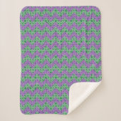 Couverture Sherpa Parties scintillant Verte Et Rose Chevron (Devant)