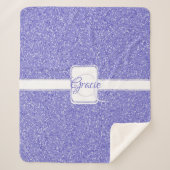 Couverture Sherpa Parties scintillant violette Monogramme Sherpa Bla (Devant)