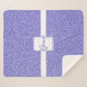 Couverture Sherpa Parties scintillant violette Monogramme Sherpa Bla (Devant (Horizontal))