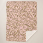 Couverture Sherpa Parties scintillant Zebra Gold Rose (Devant)