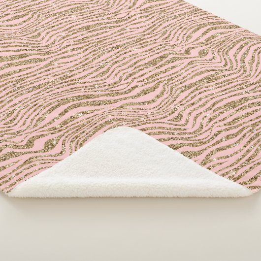 Couverture Sherpa Parties scintillant Zebra Gold Rose (3/4)