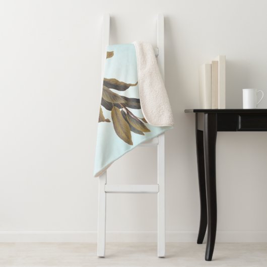 Couverture Sherpa Paruline à gorge jaune d'Audubon sur châtaigne (En situation)