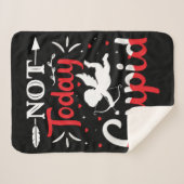 Couverture Sherpa Pas aujourd'hui Cupidé Drôle Saint Valentin (Devant (Horizontal))