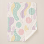 Couverture Sherpa Pastel Abstract Seamless Pattern Waves and Circles (Devant)