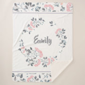 Couverture Sherpa Pastel aquarelles fleurs délicates Wreath (Devant)