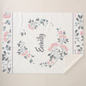 Couverture Sherpa Pastel aquarelles fleurs délicates Wreath (Devant (Horizontal))