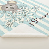 Couverture Sherpa Pastel Blue Stripe Cute Baby Koala Kids (3/4)