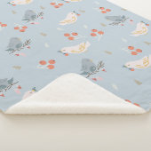 Couverture Sherpa Pastel Christmas Birds Motif sans couture (3/4)